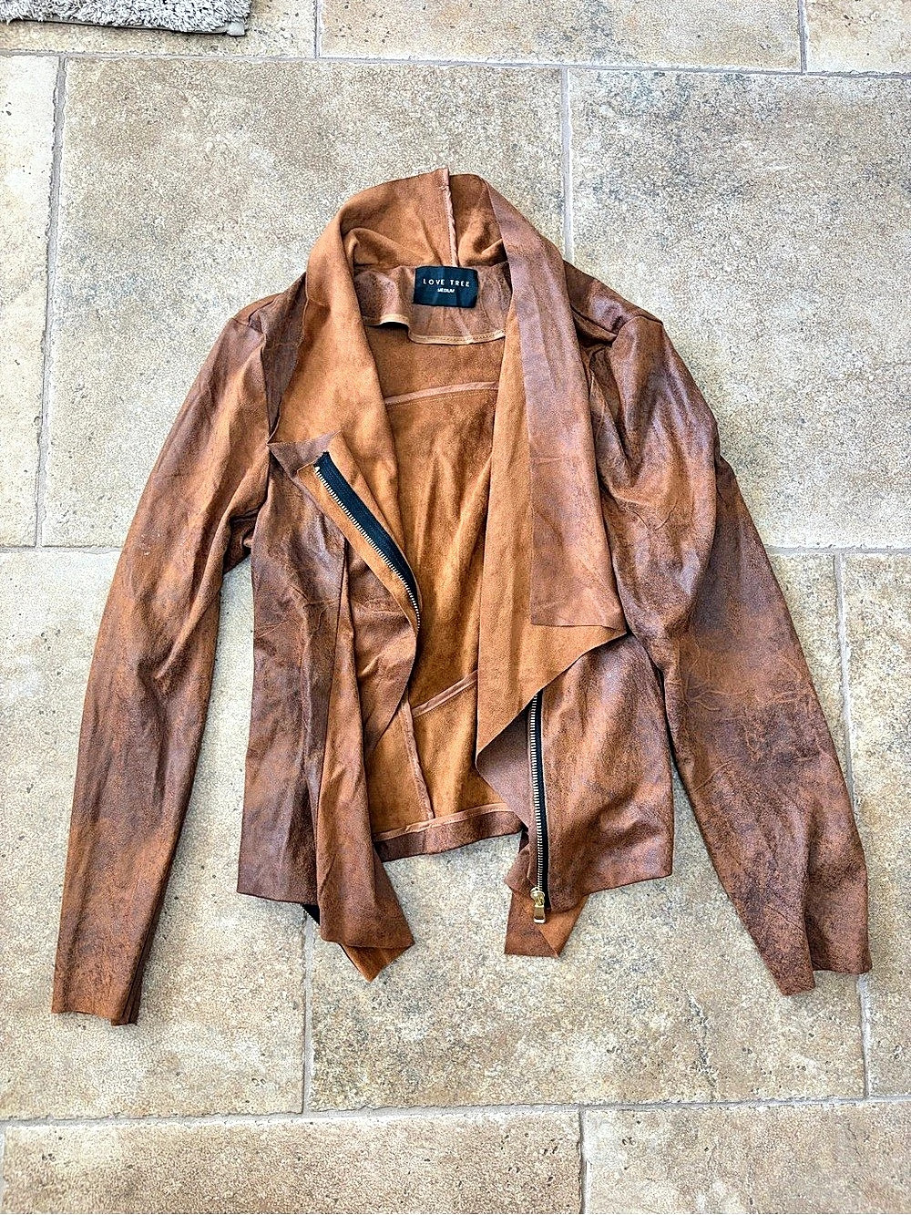 Love Tree Brown Moto Jacket Size Medium